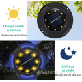 Lampu Tenaga Surya 8 Lampu Disk LED Lampu In-tanah tahan air bertenaga surya untuk taman, halaman, jalur, jalan setapak, dek, halaman